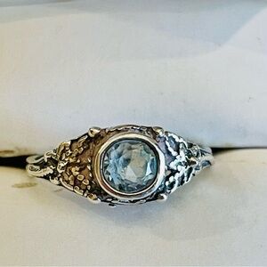 Vintage 925 silver ring Signed KC  size 6 Victorian style dainty